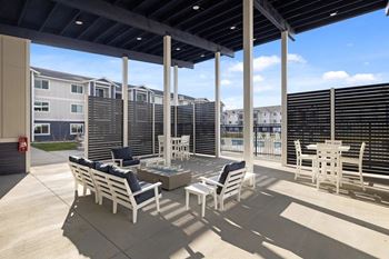 Outdoor fireside lounge